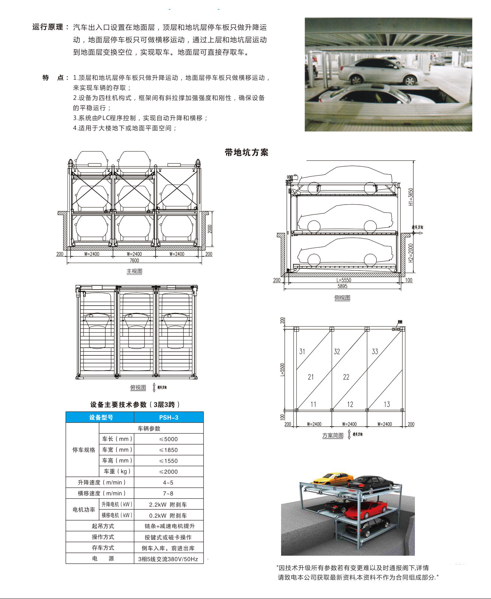 PSH-3 三層升降橫移車庫（型號二）